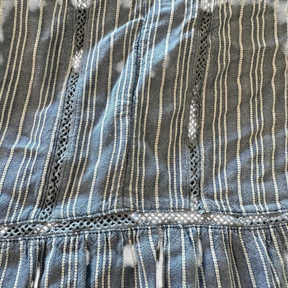 Fever Blue Pleated Mandarin Collar Blouse - Picture 5 of 7